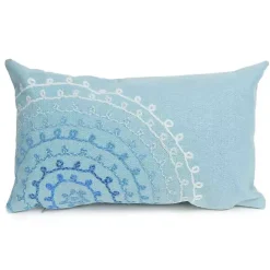 New Kirklands Home Lamontage Swirl Outdoor Lumbar Pillow Blue