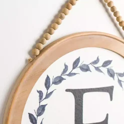 Outlet Kirklands Home Blue Leaf Wreath Monogram F Wood Wall Plaque