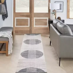 Hot Kirklands Home Blue Linear Geometric Washable Runner, 2x10