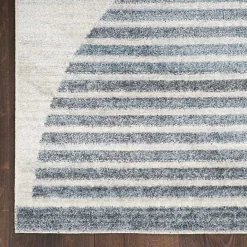 Discount Kirklands Home Blue Linear Geometric Washable Runner, 2x8