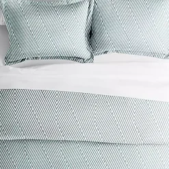 Hot Kirklands Home Blue Linear 3-pc. Queen Duvet Cover Set