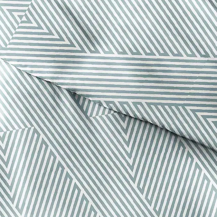 Best Kirklands Home Blue Linear 2-pc. Twin Duvet Cover Set