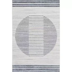 Outlet Kirklands Home Blue Linear Sphere Washable Area Rug, 3x5