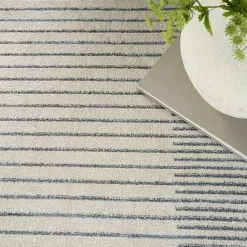 Sale Kirklands Home Blue Linear Sphere Washable Area Rug, 6x9