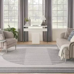 Online Kirklands Home Blue Linear Sphere Washable Area Rug, 7x10
