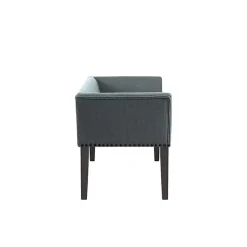 Sale Kirklands Home Low Back Flared Nailhead Trim Bench Blue