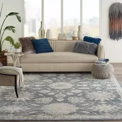 Sale Kirklands Home Blue Lush Vines Area Rug, 8x10