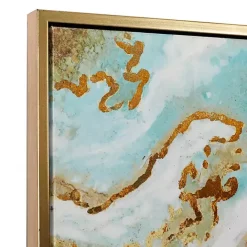 Outlet Kirklands Home Blue Marbling Agate Framed Canvas Art Print