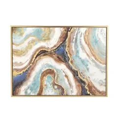 Outlet Kirklands Home Blue Marbling Agate Framed Canvas Art Print