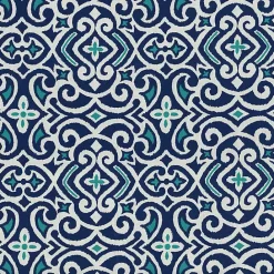Hot Kirklands Home Marine Damask Outdoor Settee Cushion Blue