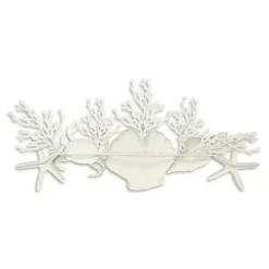 Discount Kirklands Home Blue Metal Coral and Shell Wall Plaque