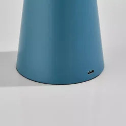 Sale Kirklands Home Metal Cordless Lamp with White Ribbed Shade Blue