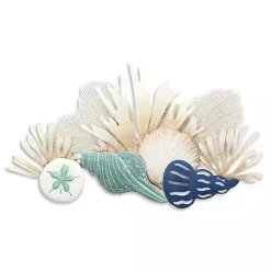 Kirklands Home Blue Metal Reef and Shell Wall Plaque