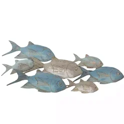 Hot Kirklands Home Metal School of Fish Wall Plaque Blue