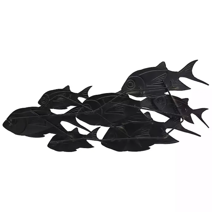 Hot Kirklands Home Metal School of Fish Wall Plaque Blue