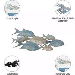 Hot Kirklands Home Metal School of Fish Wall Plaque Blue