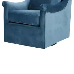 New Kirklands Home Mora Swivel Accent Chair Blue