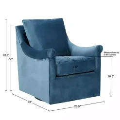 New Kirklands Home Mora Swivel Accent Chair Blue