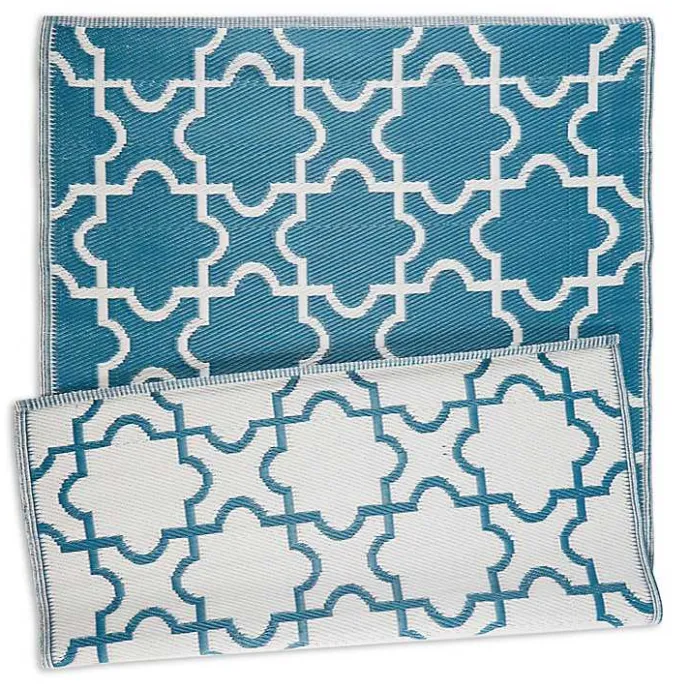 Outlet Kirklands Home Blue Moroccan Trellis Outdoor Area Rug, 4x6