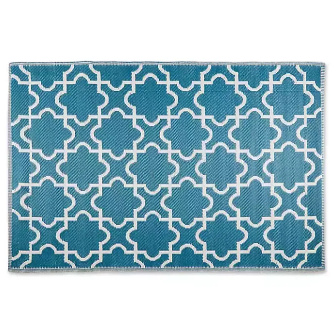 Outlet Kirklands Home Blue Moroccan Trellis Outdoor Area Rug, 4x6