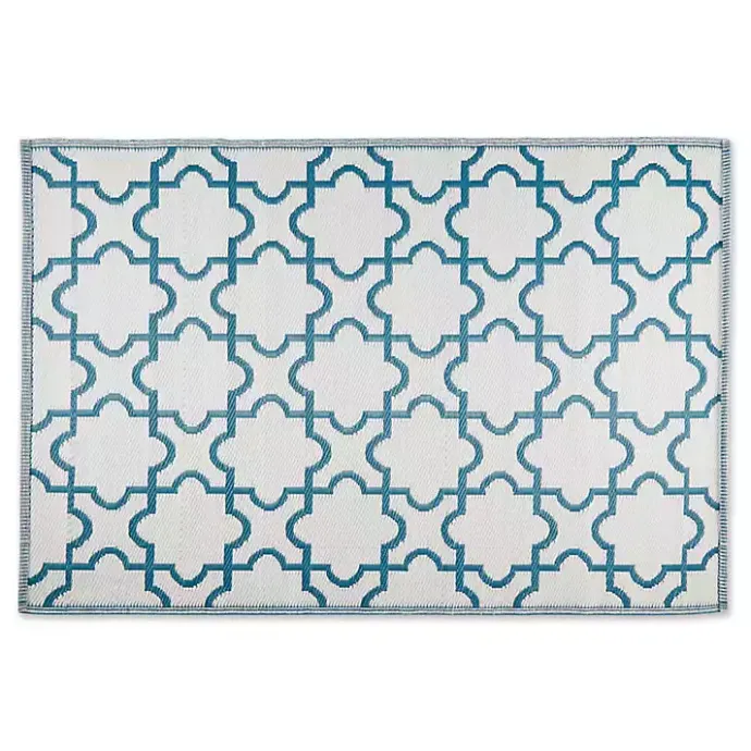 Outlet Kirklands Home Blue Moroccan Trellis Outdoor Area Rug, 4x6