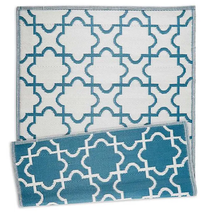 Outlet Kirklands Home Blue Moroccan Trellis Outdoor Area Rug, 4x6