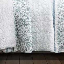 Kirklands Home Blue Nisha Floral Full/Queen 3-pc. Quilt Set