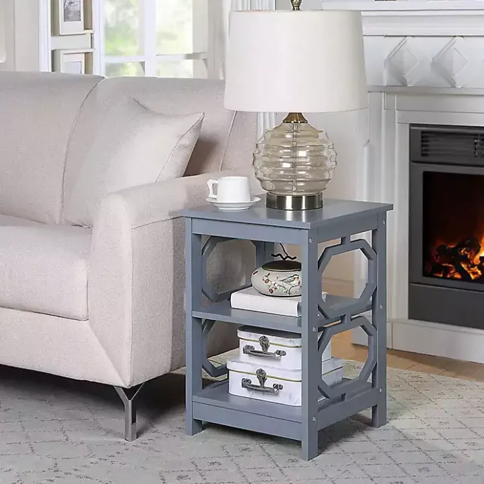 Outlet Kirklands Home Octagon 2-Shelf Accent Table Blue