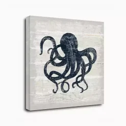 Best Kirklands Home Blue Octopus Driftwood Canvas Art Print White
