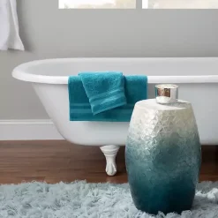 Kirklands Home Blue Ombre Mosaic Capiz Shell Drum End Table