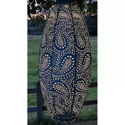 Sale Kirklands Home Paisley Oblong Hanging LED Outdoor Lantern Blue