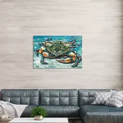 New Kirklands Home Palette Crab Canvas Art Print Blue