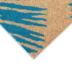 New Kirklands Home Blue Palm Fronds Welcome Coir Doormat