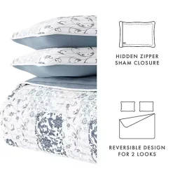 Clearance Kirklands Home Blue Patchwork Reversible 3-pc. Queen Quilt Set