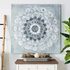 Kirklands Home Blue Paulo Sunburst Canvas Art Print Gray