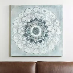 Kirklands Home Blue Paulo Sunburst Canvas Art Print Gray