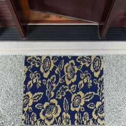 Online Kirklands Home Blue Peonies Coir Doormat