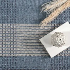 Discount Kirklands Home Plaid Emily Henderson x RugsUSA Area Rug, 5x8 Blue