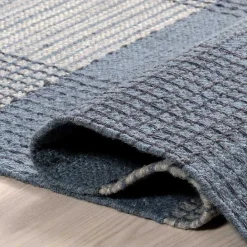 Clearance Kirklands Home Plaid Emily Henderson x RugsUSA Runner, 2x8 Blue