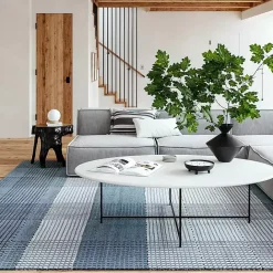 Discount Kirklands Home Plaid Emily Henderson x RugsUSA Area Rug, 4x6 Blue