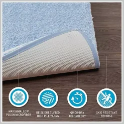Clearance Kirklands Home Blue Plush Microfiber Bath Mat, 20x24
