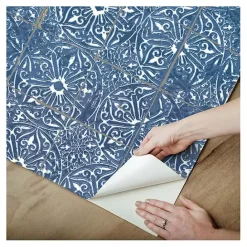 Hot Kirklands Home Provincial Tiles Peel & Stick Wallpaper Blue