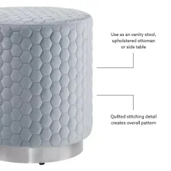 Clearance Kirklands Home Blue Quilted Honeycomb Ottoman