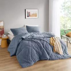 Clearance Kirklands Home Quilted Teddy 3-pc. Full/Queen Comforter Set Blue