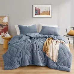Clearance Kirklands Home Quilted Teddy 3-pc. Full/Queen Comforter Set Blue