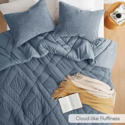 Clearance Kirklands Home Quilted Teddy 3-pc. Full/Queen Comforter Set Blue
