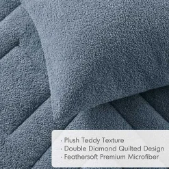 Clearance Kirklands Home Quilted Teddy 3-pc. Full/Queen Comforter Set Blue