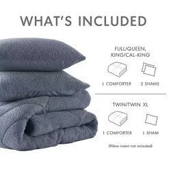 Clearance Kirklands Home Quilted Teddy 3-pc. Full/Queen Comforter Set Blue