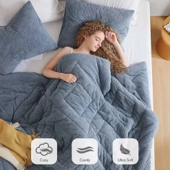 Sale Kirklands Home Quilted Teddy 2-pc. Twin Comforter Set Blue