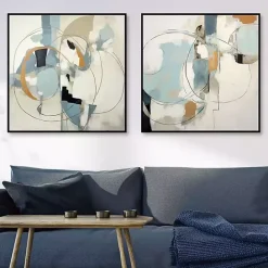 Outlet Kirklands Home Blue Rhythms Framed Canvas Art Prints, Set of 2